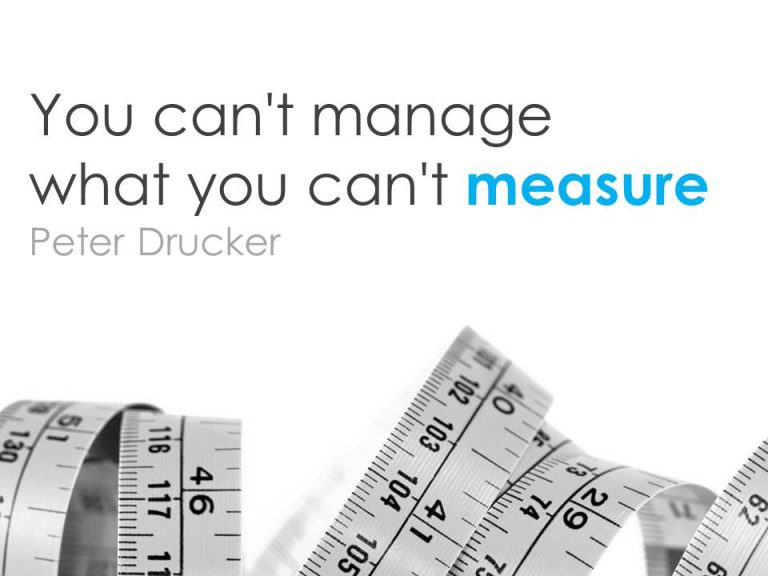 You can't manage what you can't measure - Peter Drucker