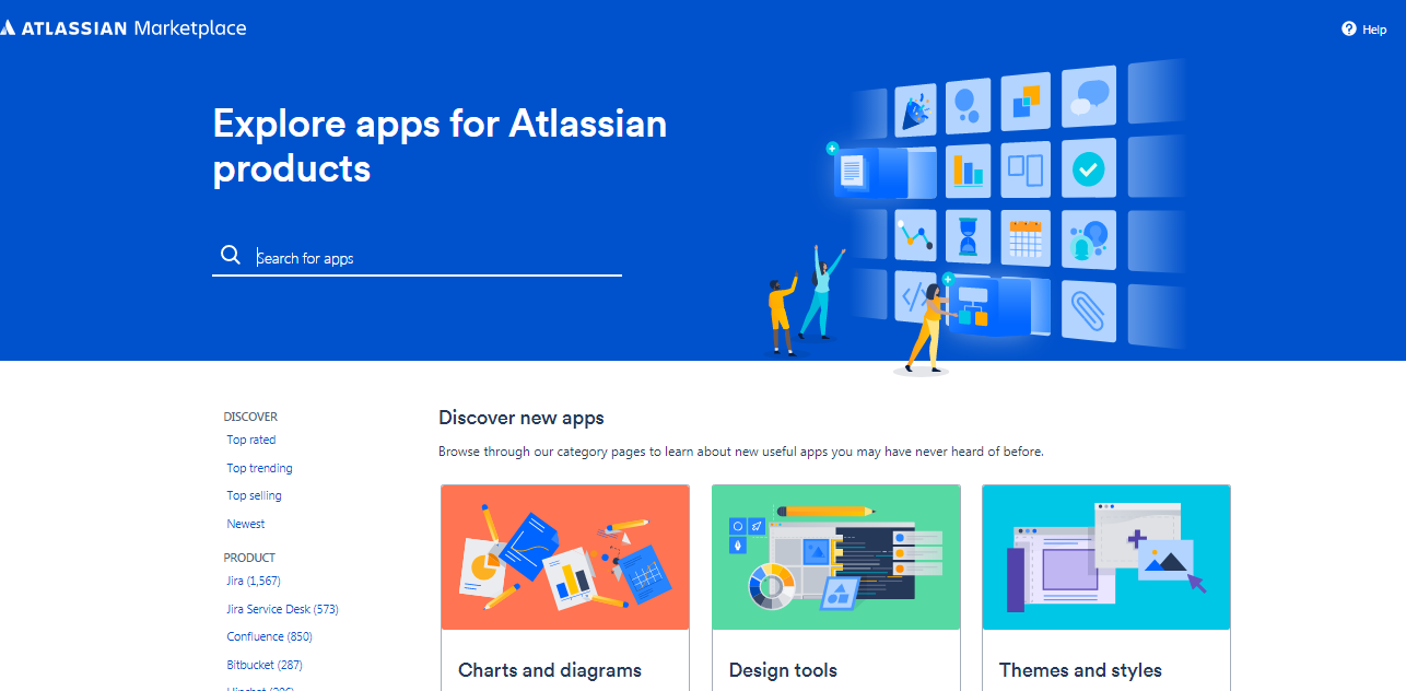 Widok Atlassian Marketplace - explore apps for Atlassian products