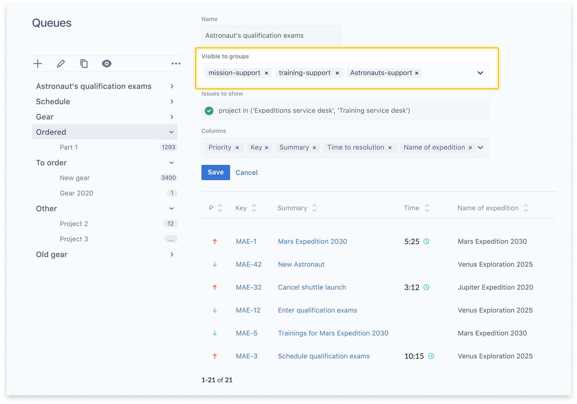 How agents manage Jira Service Management requests - Queues screen view in Jira Service Management