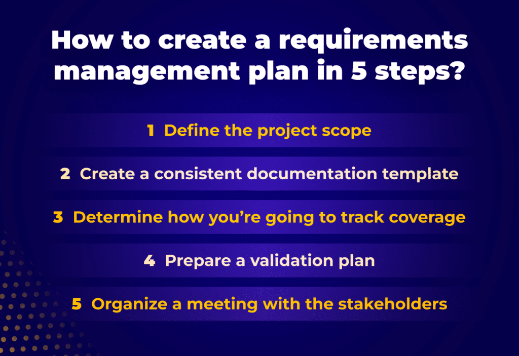 requirement management plan 5 steps