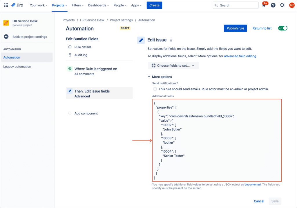 extension jira automation rule