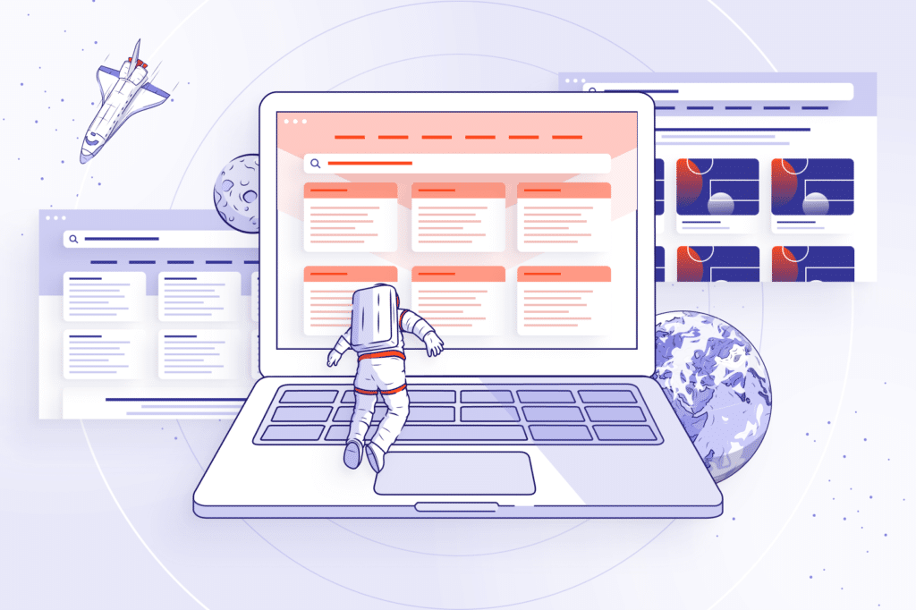 An Astronaut checking Request Detail View Extension Jira illustration