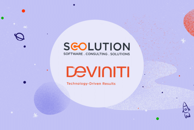 An illustration of Scolution and Deviniti logos.
