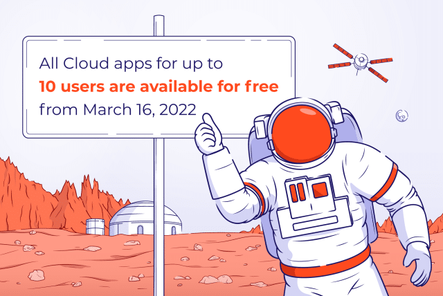 Free Cloud apps for up to 10 users are available for free from March 16, 2022