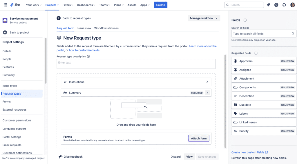 Forms Jira Service Management