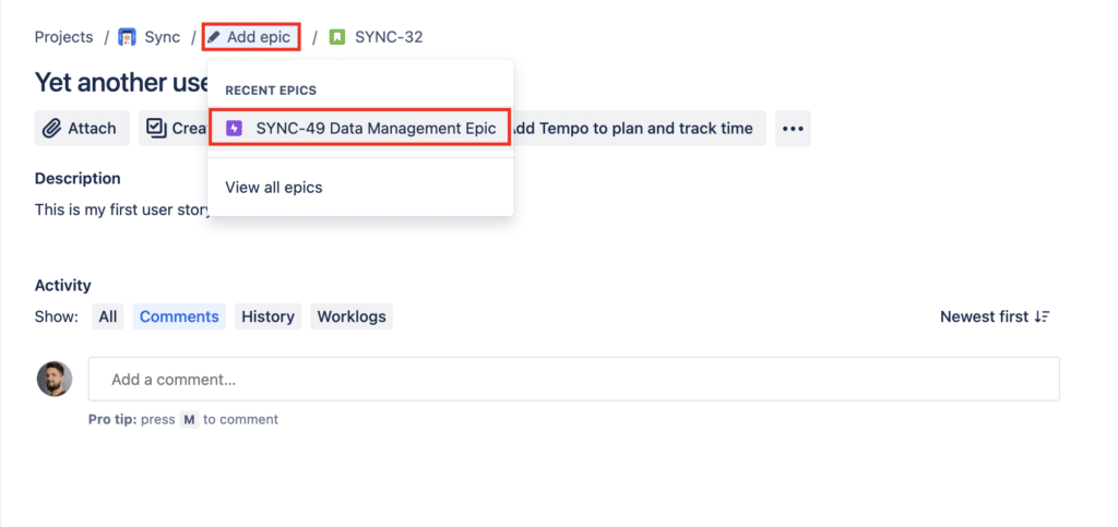 How to remove the epic from the Jira issue?