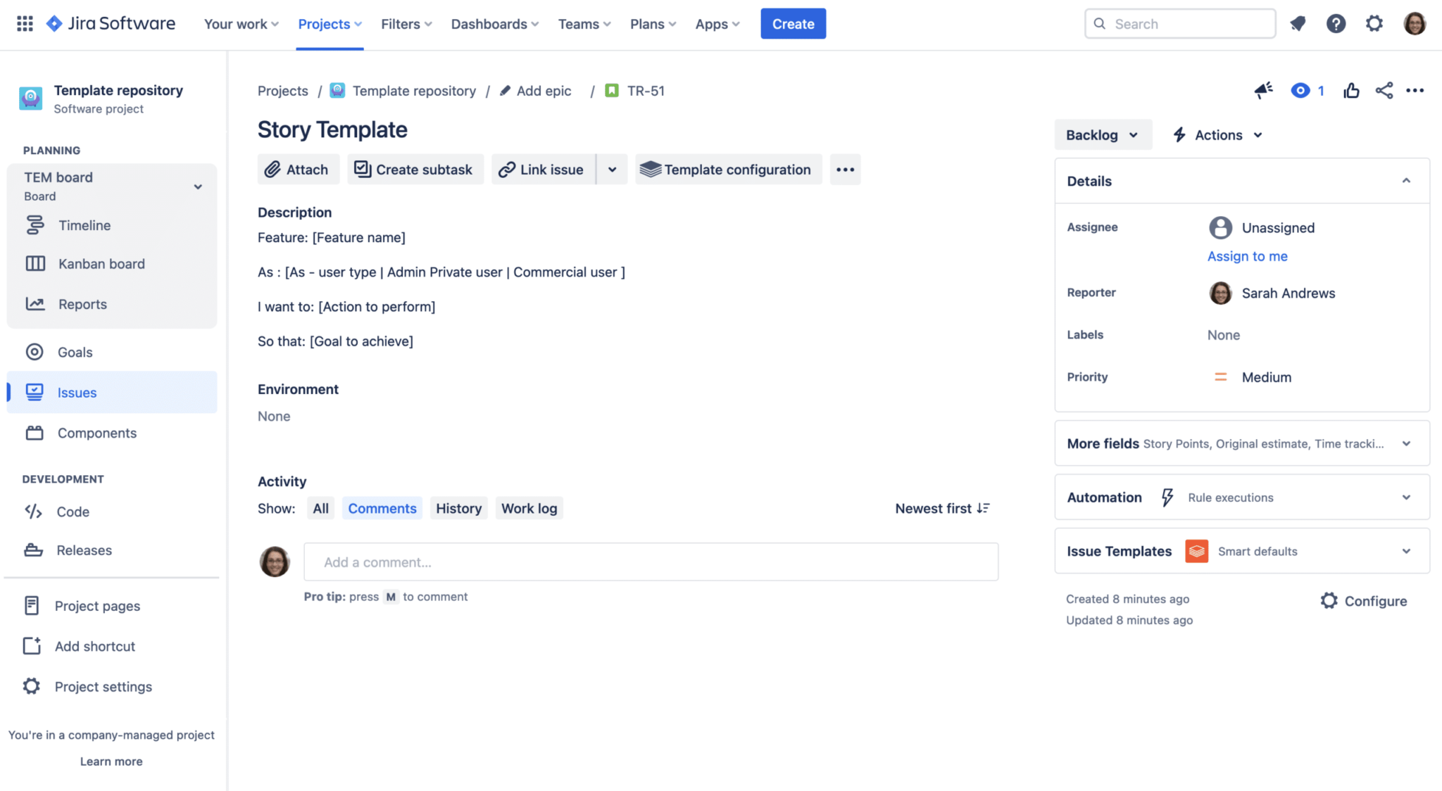 Jira ticket templates. The ultimate guide. | Deviniti