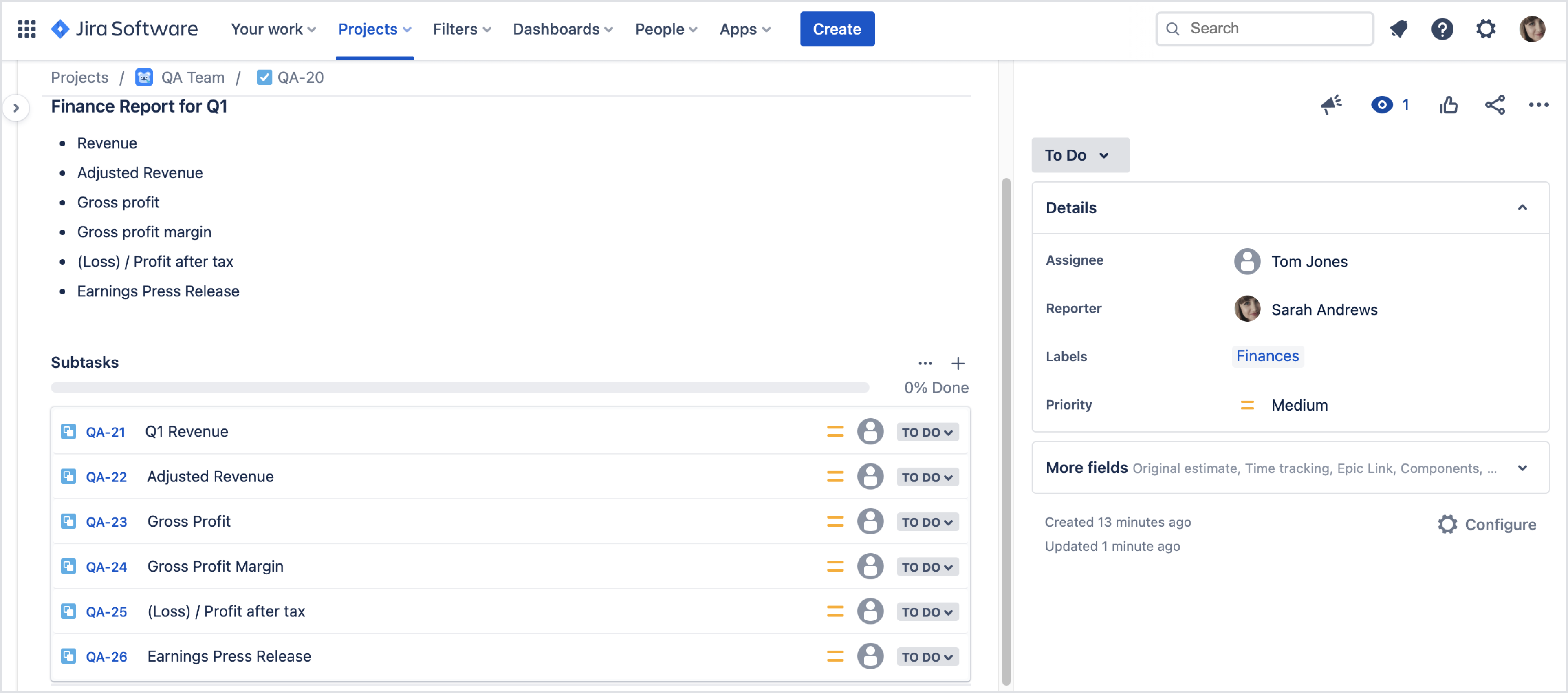 Issue Templates for Jira Cloud: Apply Template