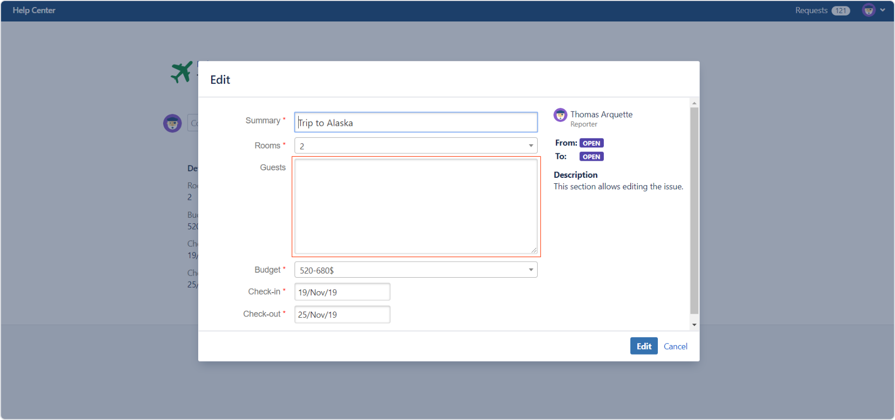 No Hide empty fields option on the Customer Portal with Actions for Jira Service Management app