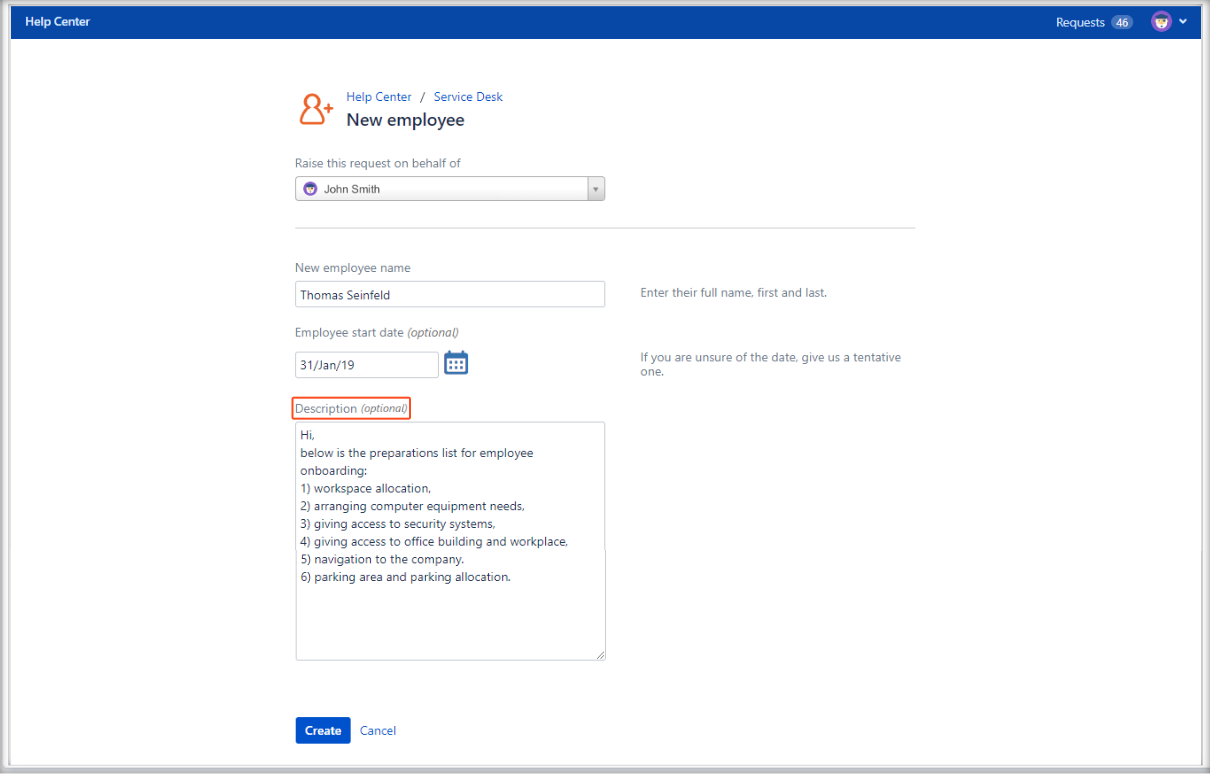 Now you can create Jira Service Management requests with optional fields configuration
