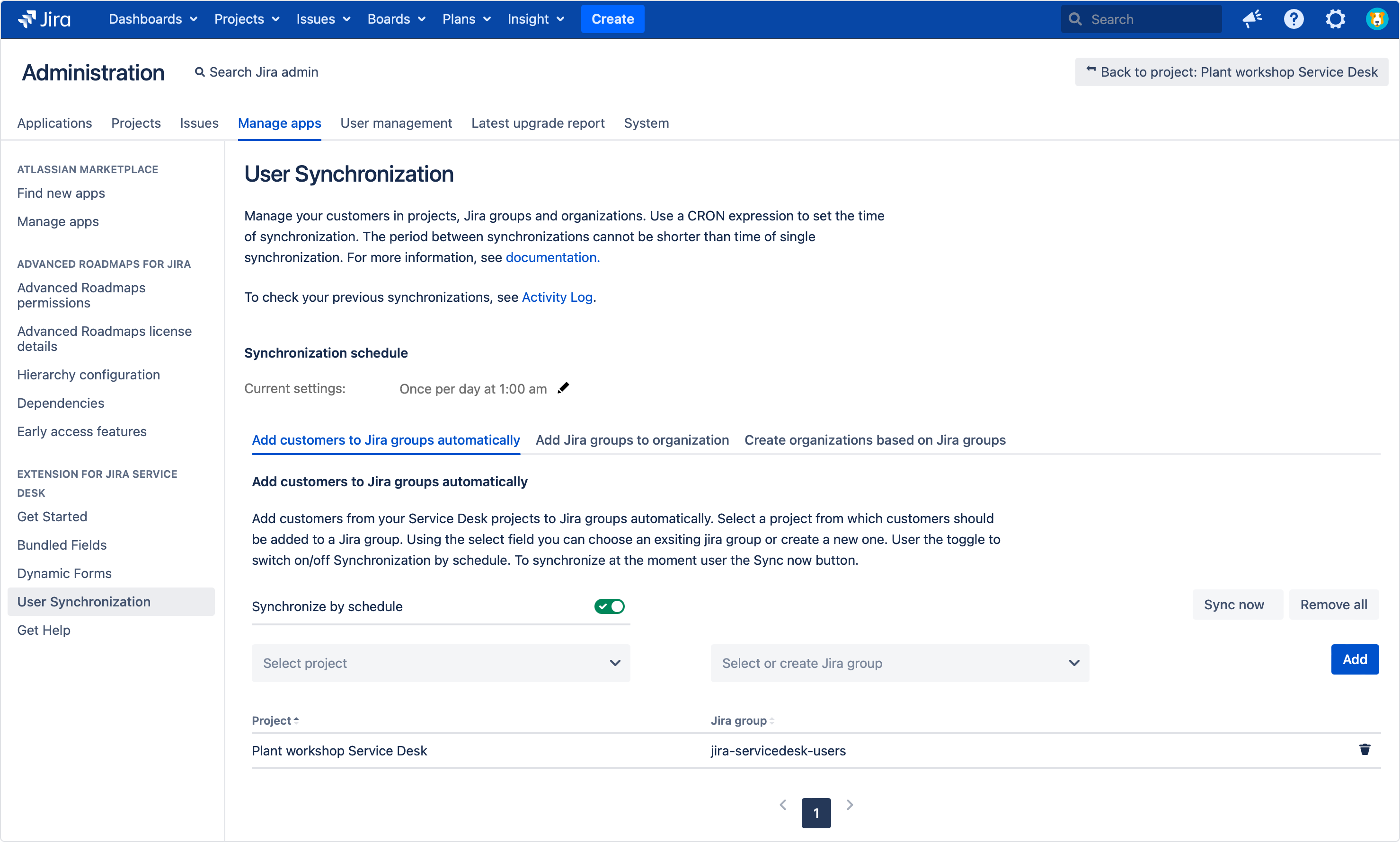 Jira Service Management customers in organizations and groups