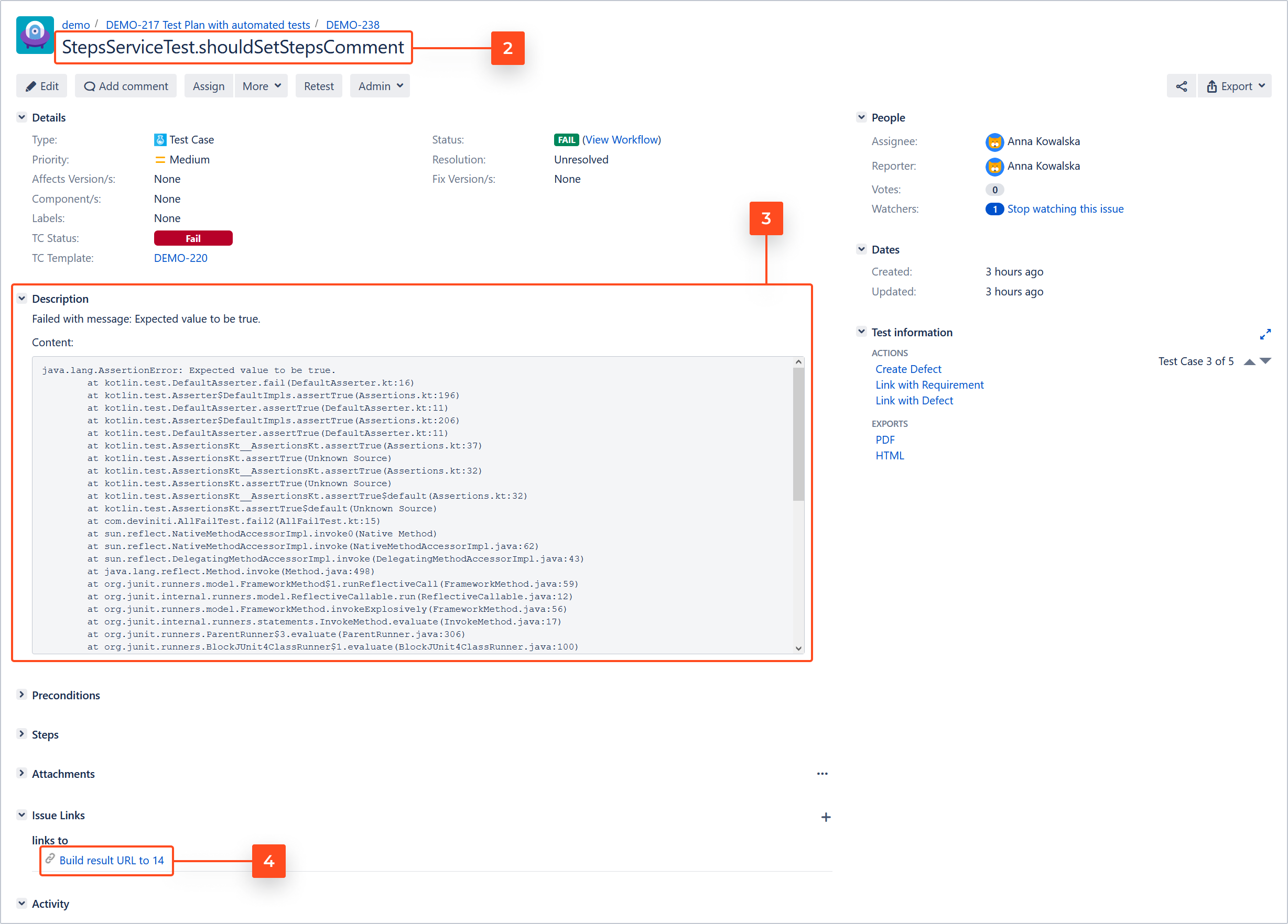 Automated tests in TestFLO Test Management in Jira