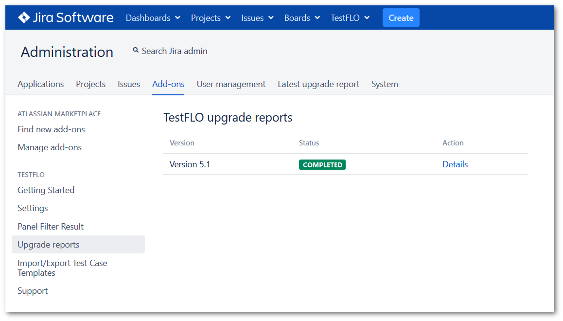 Upgrade reports page