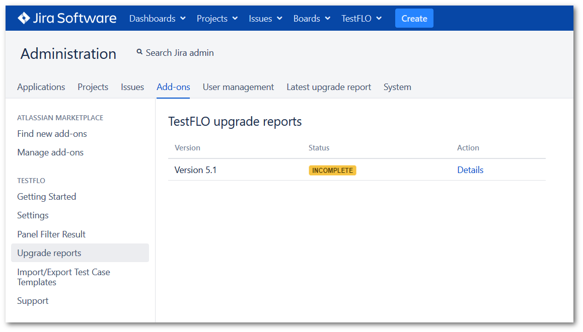 Upgrade reports page